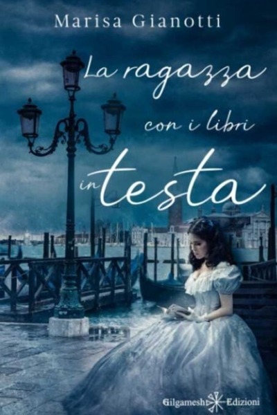 La ragazza con i libri in testa